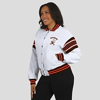 Veste polaire blanche à boutons-pression pour femme WEAR by Erin Andrews des Cleveland Browns