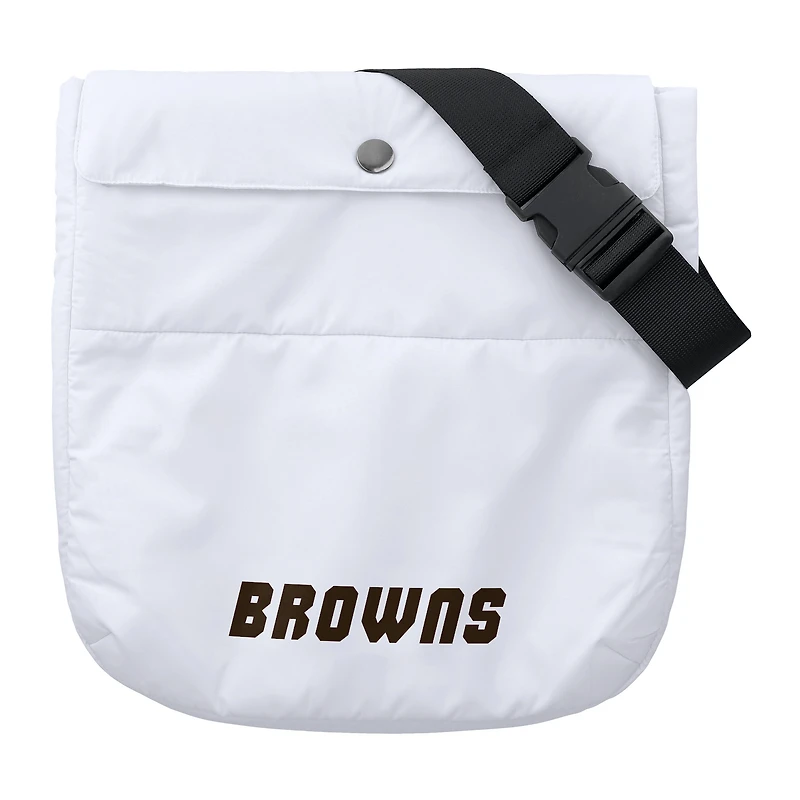 Doudoune zippée entièrement repliable blanche Cleveland Browns WEAR by Erin Andrews pour femme