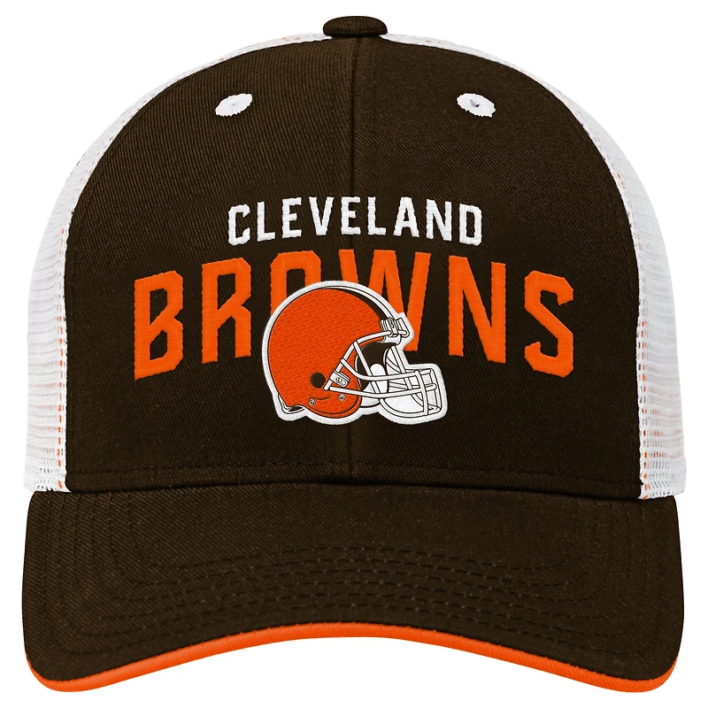 Casquette trucker ajustable Cleveland Browns Core Lockup pour jeunes, marron