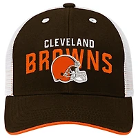 Casquette trucker ajustable Cleveland Browns Core Lockup pour jeunes, marron