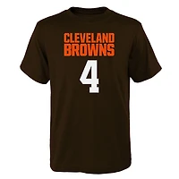 T-shirt avec nom et numéro de joueur principal des Cleveland Browns Deshaun Watson Brown