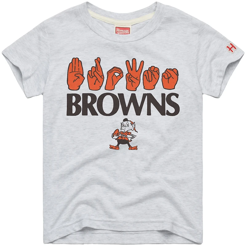 T-shirt hommage jeunesse Ash Cleveland Browns Love Sign x ASL 2.0 Tri-Blend