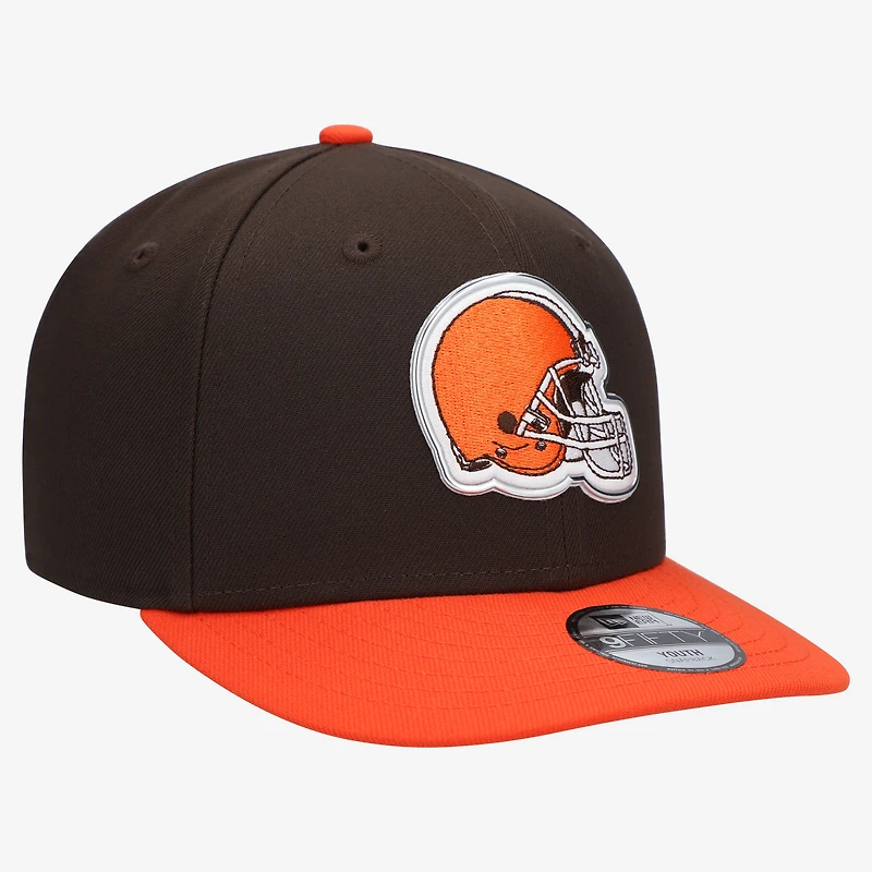 Casquette snapback New Era marron/orange Cleveland Browns 2026 NFL Draft pour jeunes