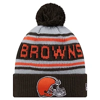 Bonnet en tricot à revers et pompon Cleveland Browns de New Era pour jeunes