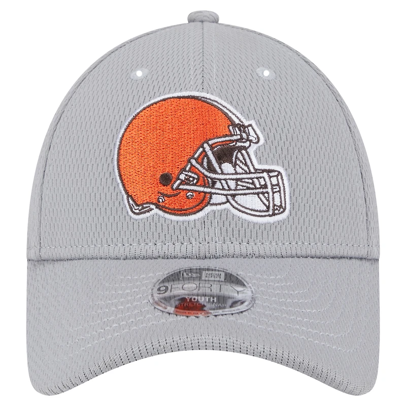 Casquette ajustable Main 9FORTY des Cleveland Browns de New Era pour jeunes, grise