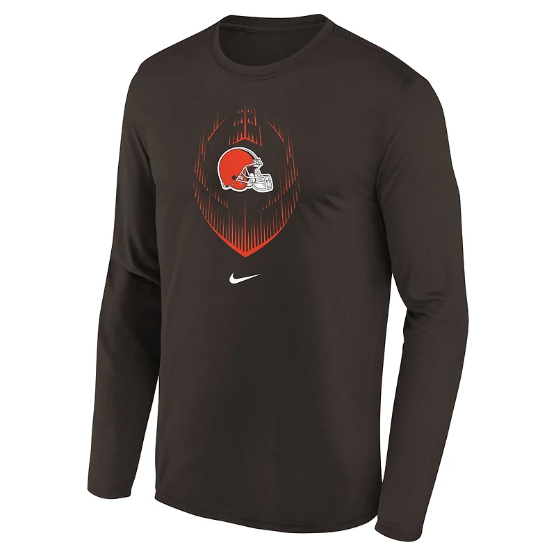 Youth Nike Brown Cleveland Browns Legend Icon Long Sleeve T-Shirt