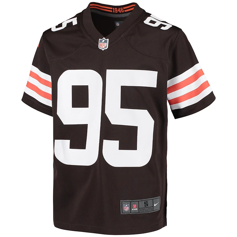 Maillot de match Nike Myles Garrett marron pour jeunes des Cleveland Browns