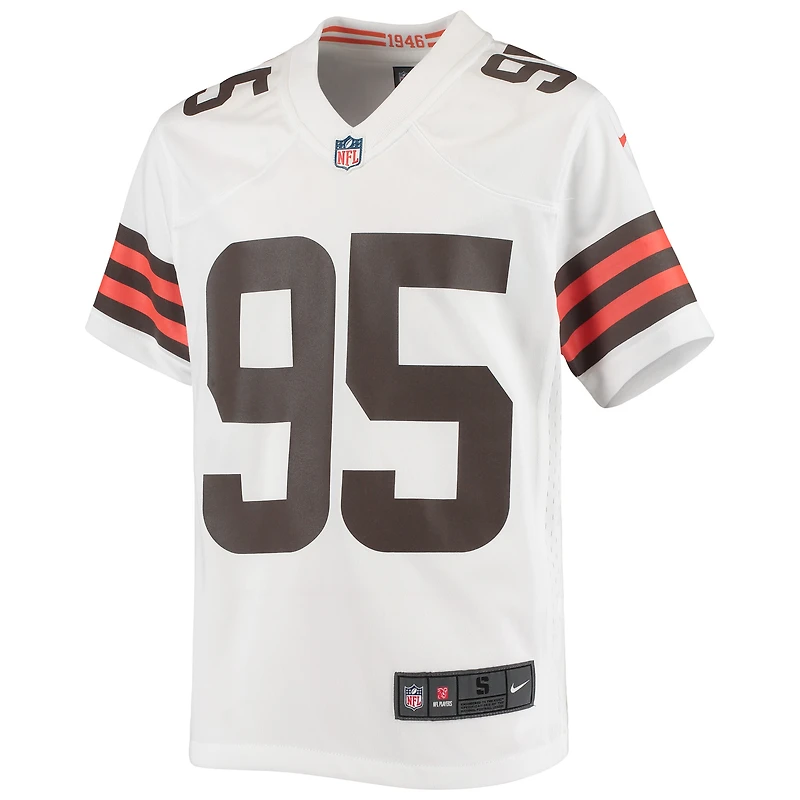 Maillot Nike Myles Garrett blanc pour jeune des Cleveland Browns