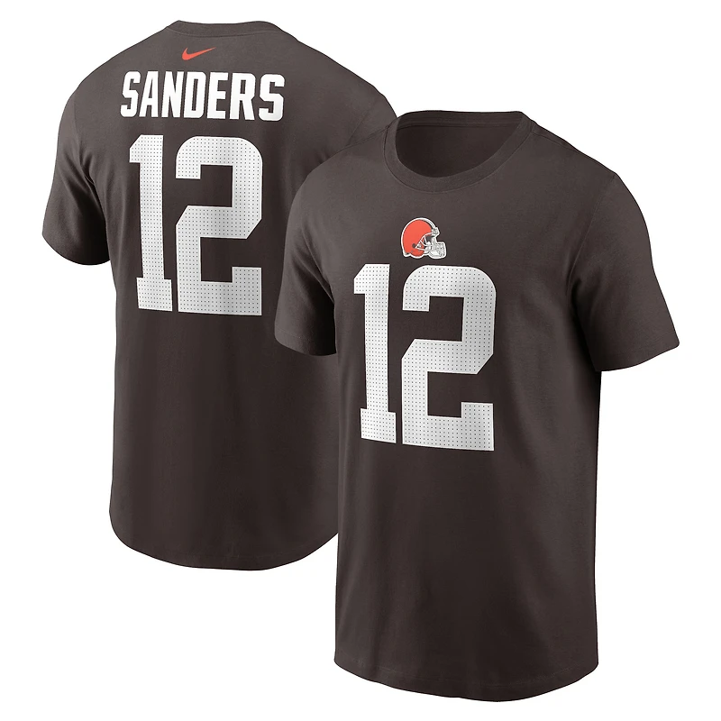 T-shirt Nike Shedeur Sanders Brown pour jeune, nom et numéro de joueur des Cleveland Browns lors la draft NFL 2025
