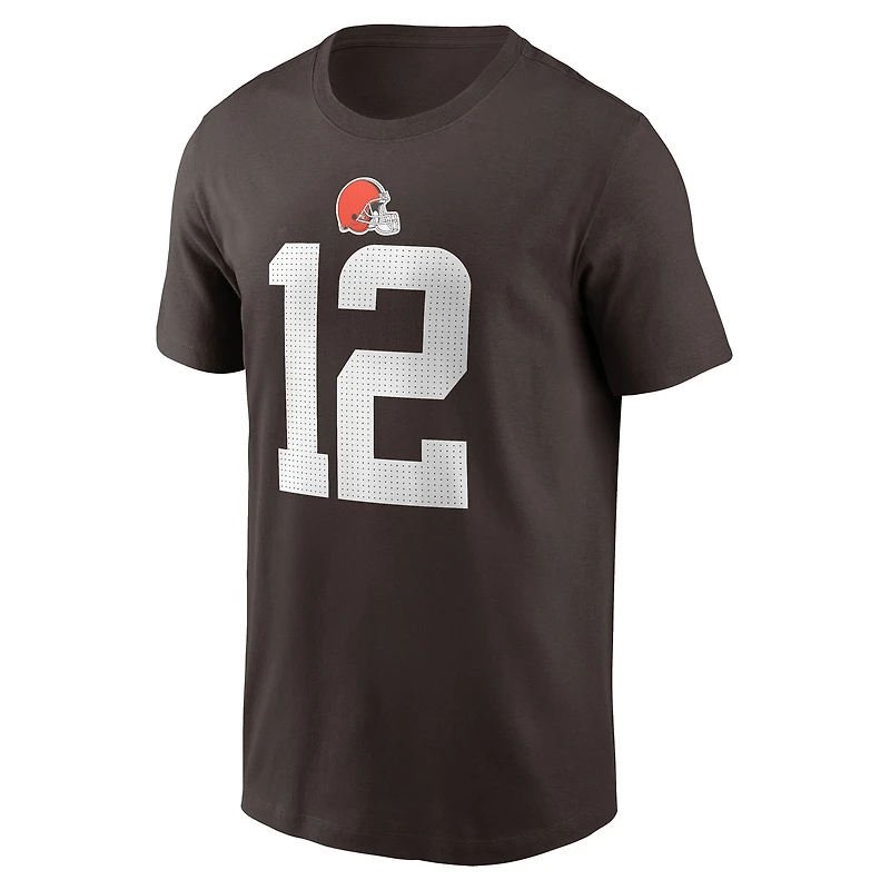 T-shirt Nike Shedeur Sanders Brown pour jeune, nom et numéro de joueur des Cleveland Browns lors la draft NFL 2025