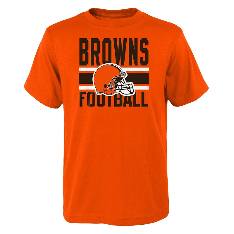 Ensemble de t-shirts préférés des fans Cleveland Browns orange/marron pour jeune