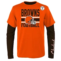 Ensemble de t-shirts préférés des fans Cleveland Browns orange/marron pour jeune