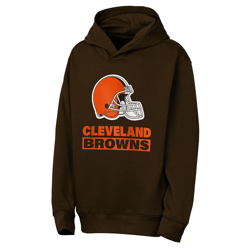 Sweat à capuche marron Cleveland Browns Back to Basics pour jeunes Outerstuff