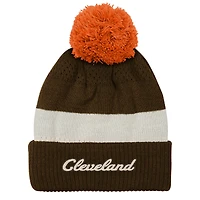 Youth Outerstuff  Brown Cleveland Browns Modern Fan Cuffed Knit Hat with Pom