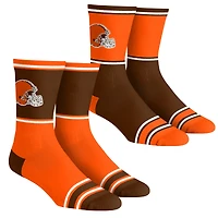 Lot de 2 paires de chaussettes à blocs de couleur pour jeunes Rock Em Socks Cleveland Browns