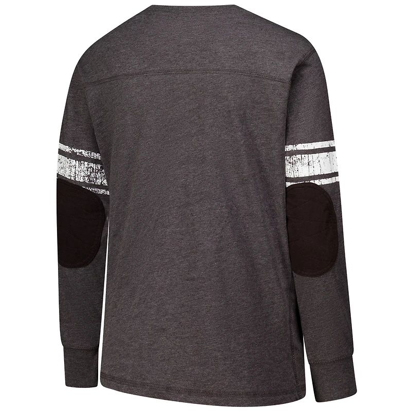 T-shirt de football à manches longues pour jeunes Wes & Willy Heather Brown des Cleveland Browns