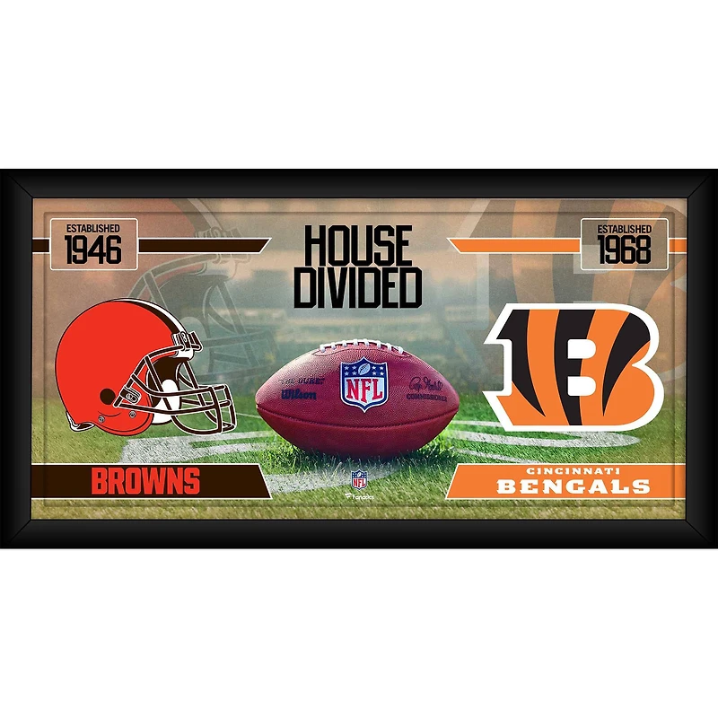 Collage de football encadré 10" x 20" des Cleveland Browns contre les Cincinnati Bengals