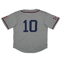 Men's Rings & Crwns #10 Gray Cleveland Buckeyes Mesh Button-Down Replica Jersey