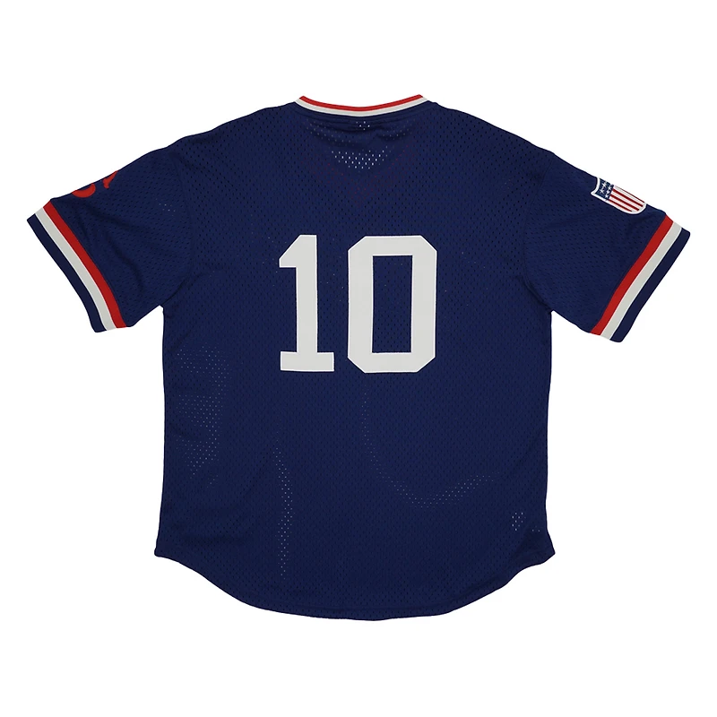 Men's Rings & Crwns #10 Navy Cleveland Buckeyes Mesh Replica V-Neck Jersey