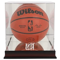 Vitrine de présentation du logo de basket-ball des Cleveland Cavaliers en acajou