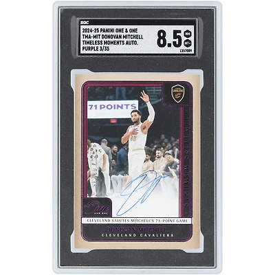 Donovan Mitchell Cleveland Cavaliers Autographed 2024-25 Panini One & One Cleveland Salutes Mitchell's 71 Point Game Purple #TMA-MIT #3/35 SGC Authenticated 8.5 Card