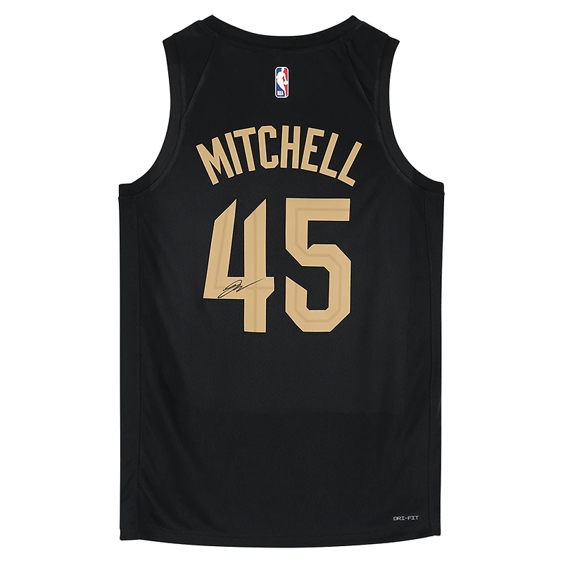 Maillot Jordan Brand Swingman noir autographié par Donovan Mitchell des Cleveland Cavaliers 2022-2023