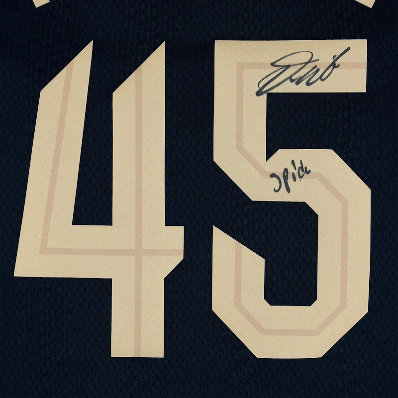 Maillot Swingman Jordan Brand 2022-23 noir autographié par Donovan Mitchell des Cleveland Cavaliers avec inscription « Spida »