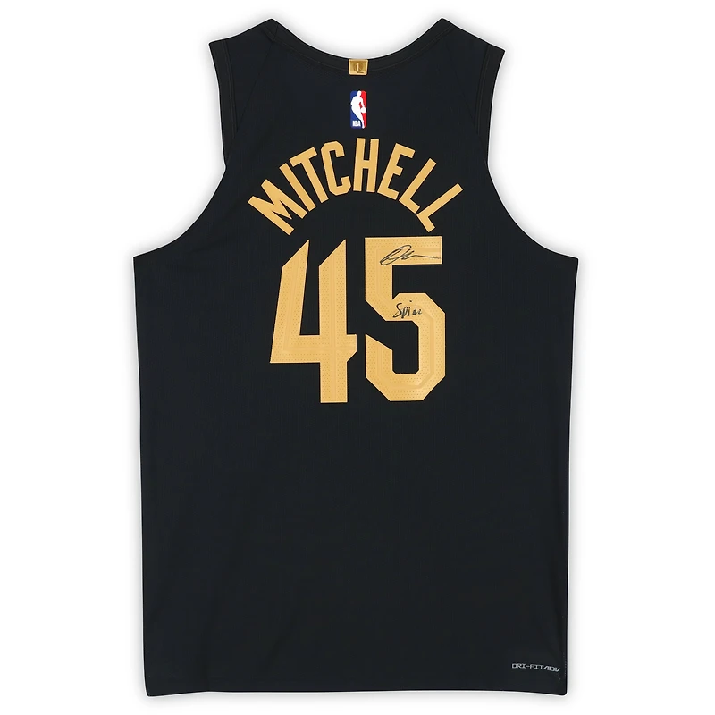 Donovan Mitchell Cleveland Cavaliers Autographed Black Nike Statement Edition Authentic Jersey with "Spida" Inscription