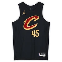 Maillot authentique Nike Statement Edition noir autographié par Donovan Mitchell des Cleveland Cavaliers avec inscription « Spida »