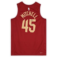 Maillot Nike Icon Swingman 2022-23 marron dédicacé par Donovan Mitchell des Cleveland Cavaliers avec inscription « Spida »