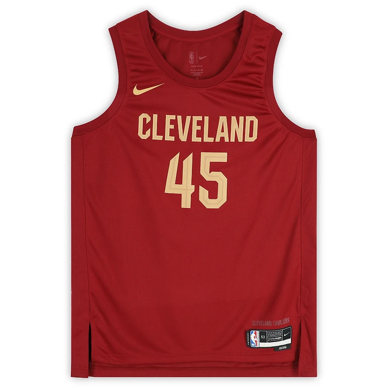 Maillot Nike Icon Swingman 2022-23 marron dédicacé par Donovan Mitchell des Cleveland Cavaliers avec inscription « Spida »