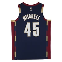Maillot Nike Hardwood Classics Swingman bleu marine autographié par Donovan Mitchell des Cleveland Cavaliers