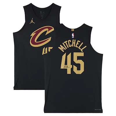 Maillot Nike noir authentique dédicacé par Donovan Mitchell des Cleveland Cavaliers
