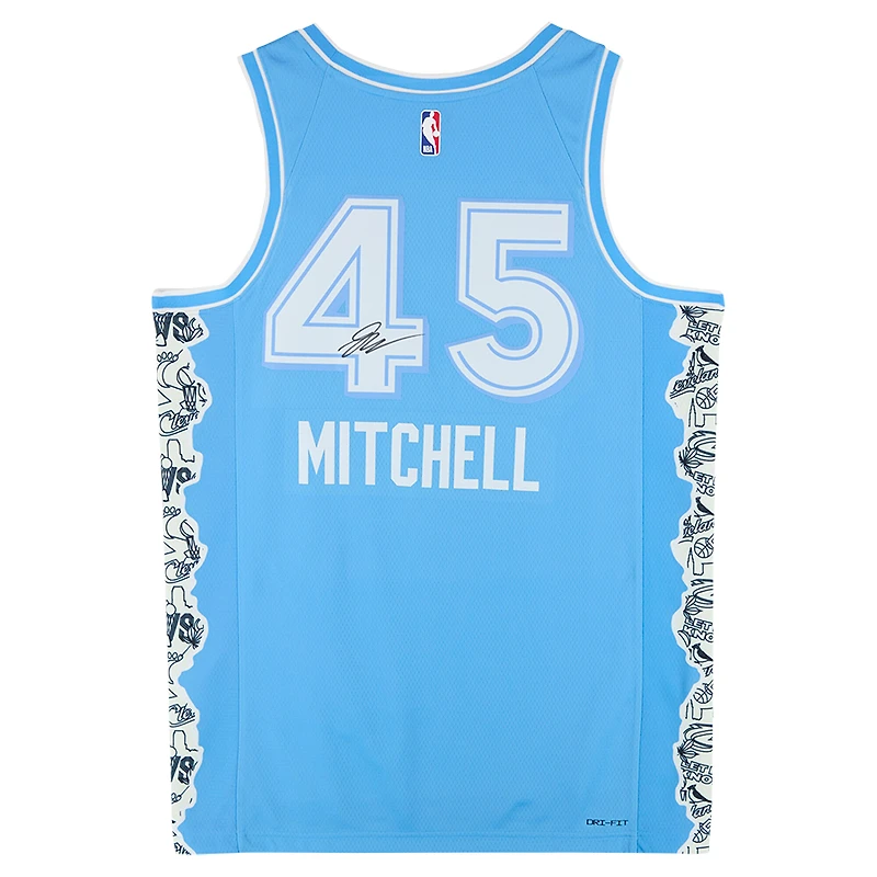 Maillot Swingman Nike bleu dédicacé par Donovan Mitchell des Cleveland Cavaliers, édition City 2024-25