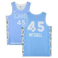 Maillot Swingman Nike bleu dédicacé par Donovan Mitchell des Cleveland Cavaliers, édition City 2024-25