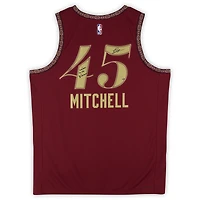 Maillot Nike City Swingman 2023-24 signé Donovan Mitchell par les Cleveland Cavaliers, avec inscription « Welcome to the Spiderverse » - Édition limitée à 5 exemplaires