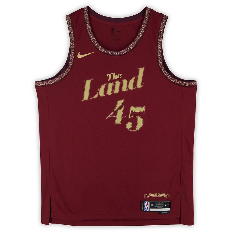 Maillot Nike City Swingman 2023-24 signé Donovan Mitchell par les Cleveland Cavaliers, avec inscription « Welcome to the Spiderverse » - Édition limitée à 5 exemplaires