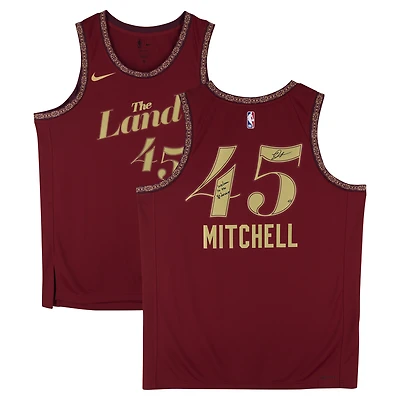 Maillot Nike City Swingman 2023-24 signé Donovan Mitchell par les Cleveland Cavaliers, avec inscription « Welcome to the Spiderverse » - Édition limitée à 5 exemplaires