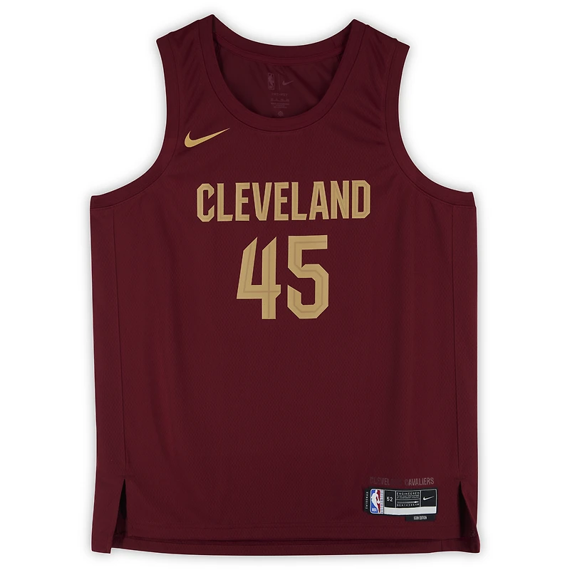 Maillot Nike Icon Swingman dédicacé par Donovan Mitchell des Cleveland Cavaliers avec inscription « Let Em Know »