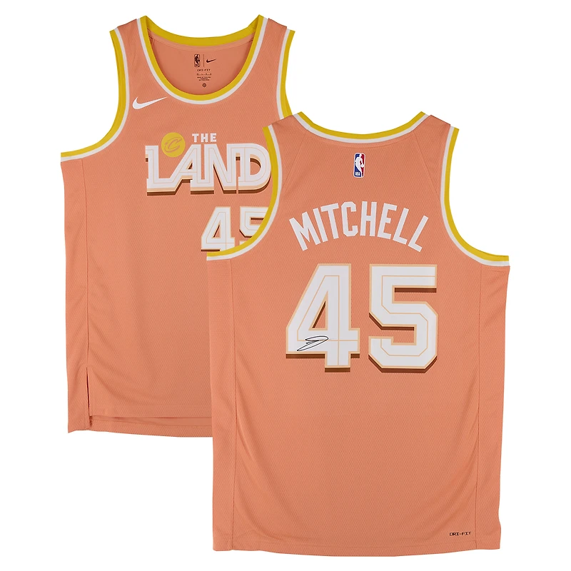 Donovan Mitchell Cleveland Cavaliers Autographed Orange Nike 2025-26 City Edition Swingman Jersey
