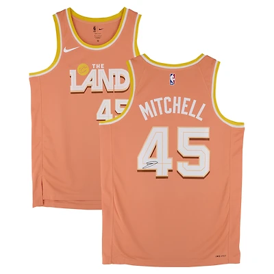 Donovan Mitchell Cleveland Cavaliers Autographed Orange Nike 2025-26 City Edition Swingman Jersey