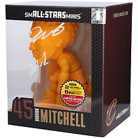 Figurine en vinyle rare de 6 pouces de la variante Chase jaune autographiée par Donovan Mitchell des Cleveland Cavaliers avec inscription « Spida »