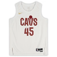 Maillot Swingman Nike blanc autographié par Donovan Mitchell des Cleveland Cavaliers 2022-23 Association Edition avec inscription « Spida »
