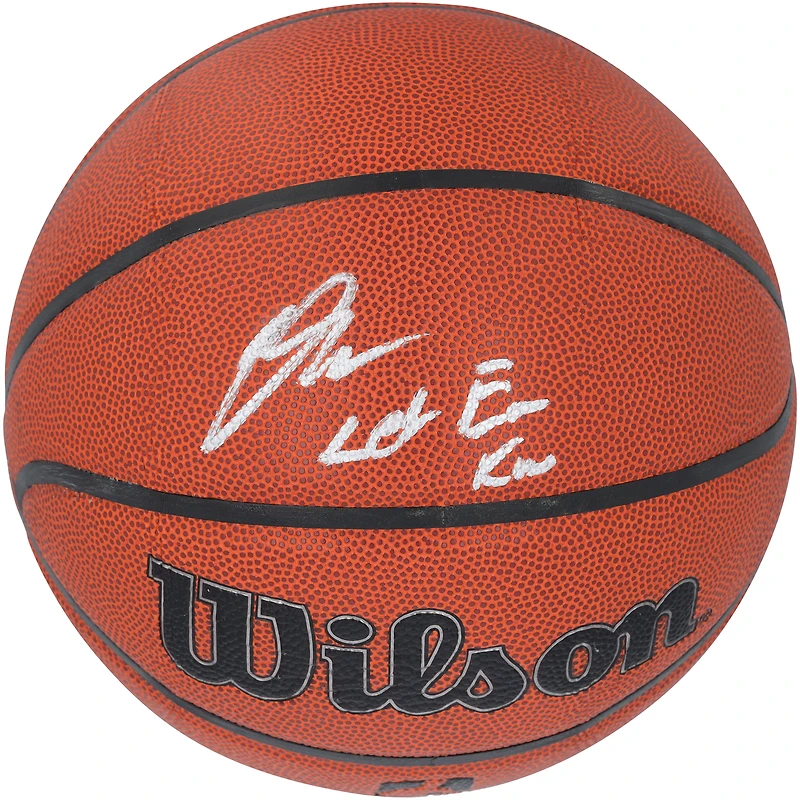 Ballon de basket-ball d'intérieur/extérieur Wilson Authentic Series autographié par Donovan Mitchell des Cleveland Cavaliers avec inscription « Let Em Know »