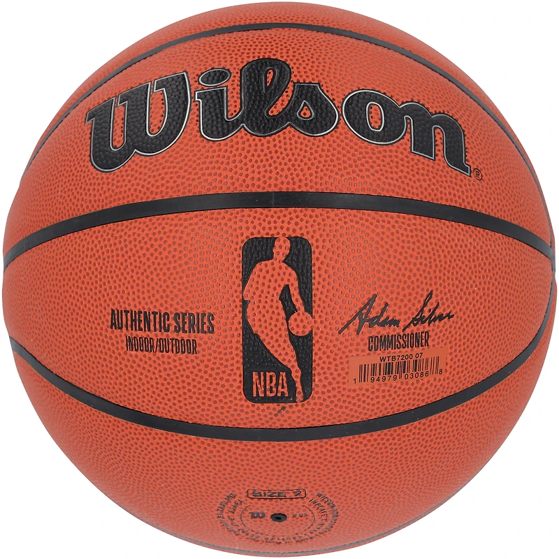Ballon de basket-ball d'intérieur/extérieur Wilson Authentic Series autographié par Donovan Mitchell des Cleveland Cavaliers avec inscription « Spida »