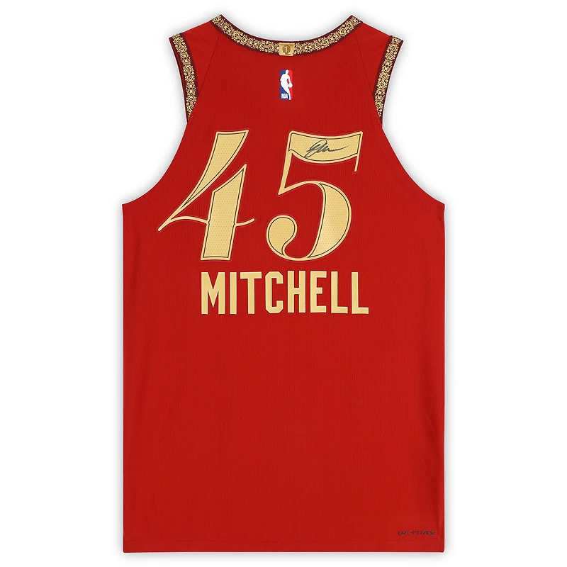 Donovan Mitchell Cleveland Cavaliers Autographed Wine Nike 2023-24 City Edition Swingman Jersey