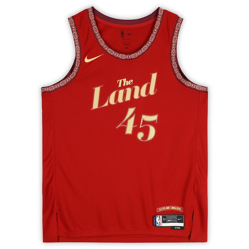 Maillot Nike City Edition Swingman 2023-24 signé Donovan Mitchell des Cleveland Cavaliers avec inscription « Spida »