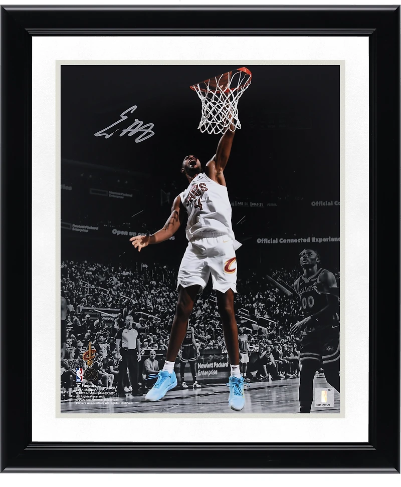 Evan Mobley Cleveland Cavaliers Autographed 11" x 14" White Jersey Dunk Spotlight Photograph