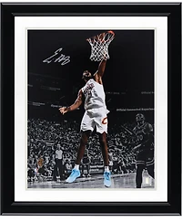 Evan Mobley Cleveland Cavaliers Autographed 11" x 14" White Jersey Dunk Spotlight Photograph