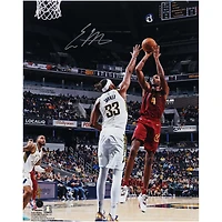 Evan Mobley Cleveland Cavaliers Autographed 16" x 20" Fadeaway Jumper vs. Indiana Pacers Photograph